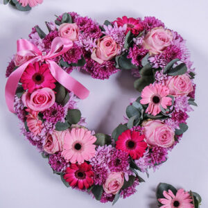 Gerbera and Spray Funeral Heart